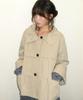 RONRON Frill Collar Shirring Jacket Beige