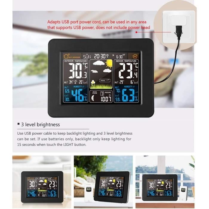 Station Météo AOZBZ numérique sans Fil avec capteur extérieur