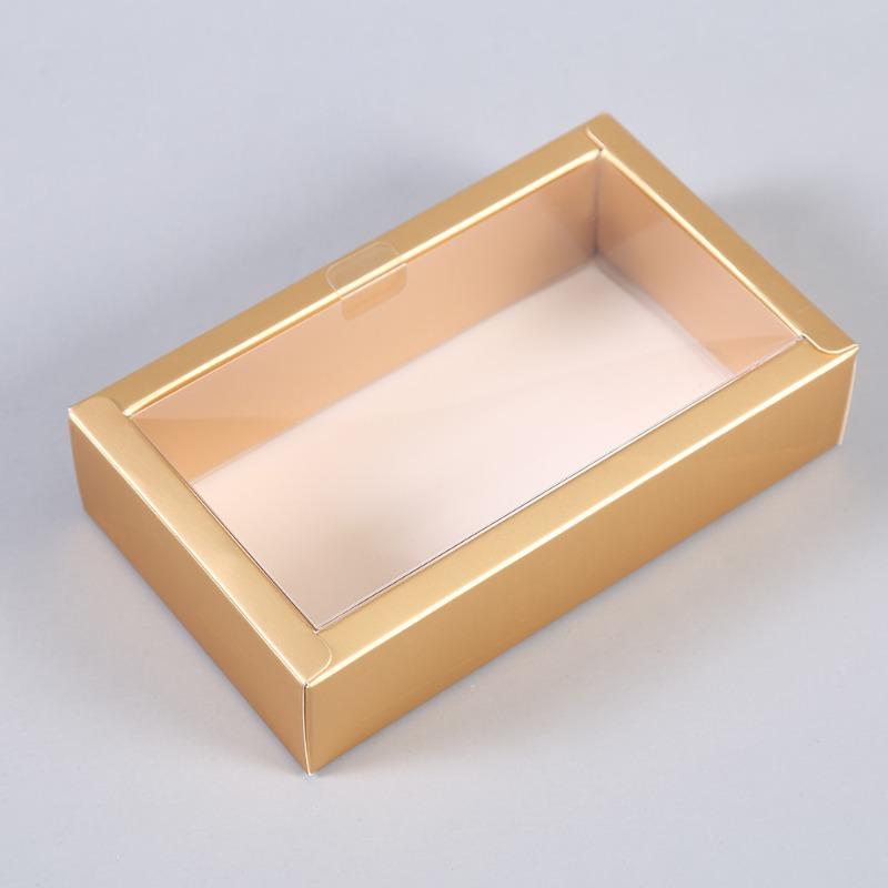 Folding Kraft Paper Box with Transparent PVC Window Blank Packaging Gift Box  Wedding Birthday Party Lipstick Perfume Gift Decoration Boxes 10pcs