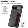 For Google Pixel 7a PU Leather Coated PC+TPU Magnetic Phone Cover Carbon Fiber Texture Shockproof Anti-sratch Phone Case Wallet Kickstand