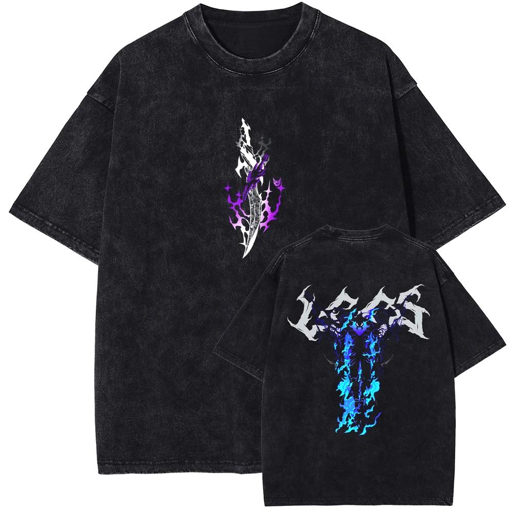 Hot Sale ARISE Solo Leveling Manga Graphic Print T-Shirt Men Women Vintage Washed Cotton Comfortable Short Sleeve Loose Casual Oversize Summer New Tee