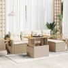 VidaXL Garden Furniture Set with Cushions 7 Pcs Beige Braided Resin Acacia, Outdoor Sofa Set, Garden Lounge, 3327586