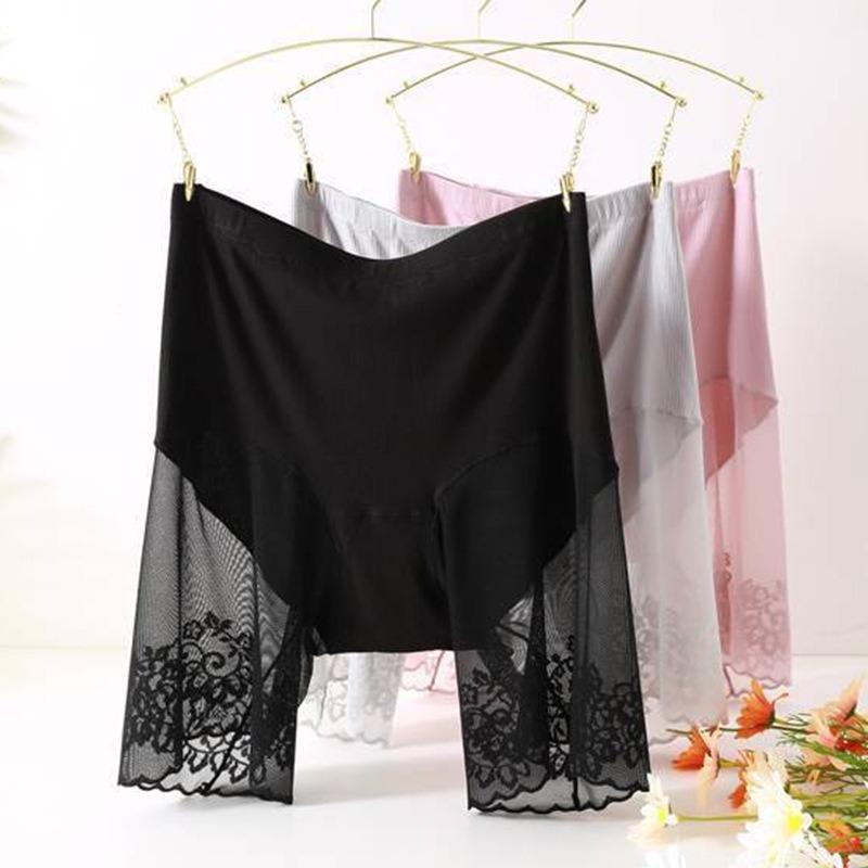 Women Plus Size Safety Short Pants Women Summer Seamless Under Skirt Pants Anti Chafing Boxers Female Sexy Lace Boyshorts