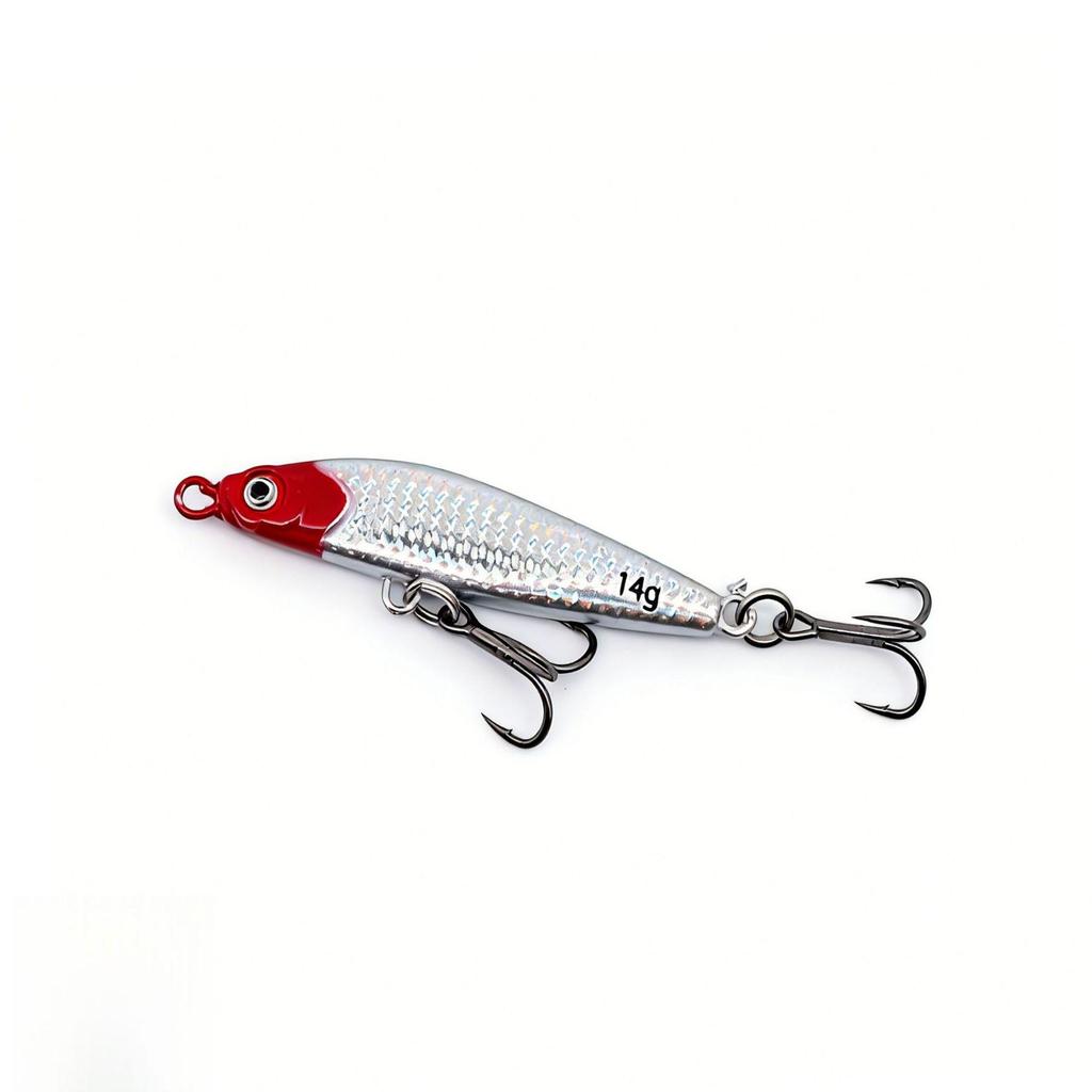Single Piece Iron Plate Fish Scale Lure with Live Fish Paint, Long Cast, Floating/Falling, Bass Aspius Glitter for Freshwater and Sea Fishing.