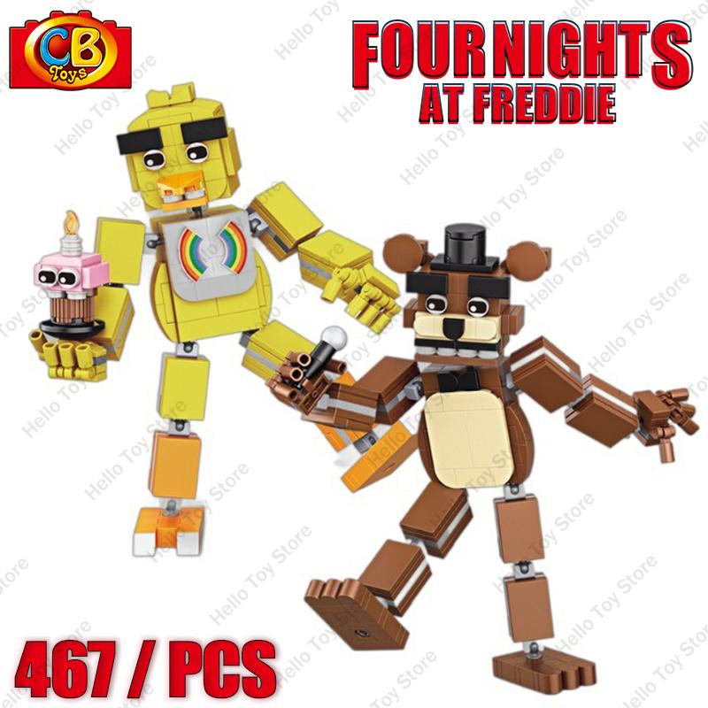 

Горячая Классика Кукла FNAF FNAF Пять Ночей Кошмар Чика Фокси Золотой Бонни Медведь Экшн-фигурка Кирпичики Конструктор Игрушки