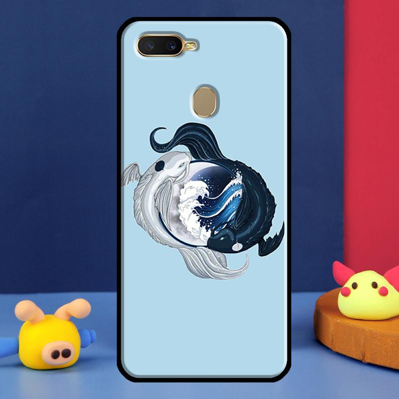 Koi Fish Yin Yang Art Case For Oppo A91 A5 A9 A16 A76 A96 A58 A78 A98 A52 A72 A74 A94 A54 S A57 A77 A15 A17 Cover