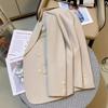 Off-white casual versatile blazer women's spring and autumn new fashion high-end double-breasted design top trend