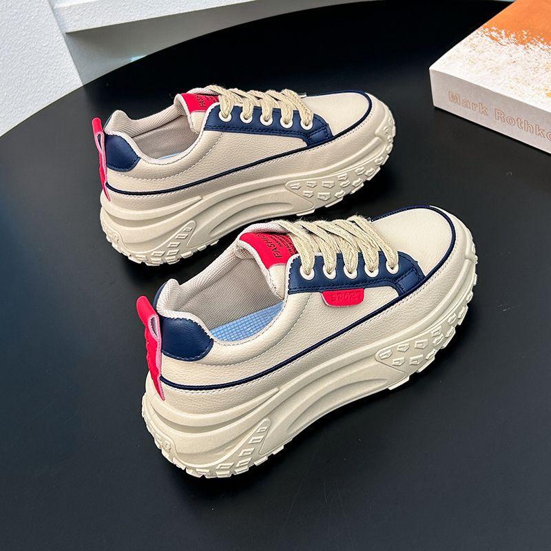 Spring New Street Photography Shoes Thick Soled Student Walking Sneakers Running Sports Height Increasing Casual Shoes