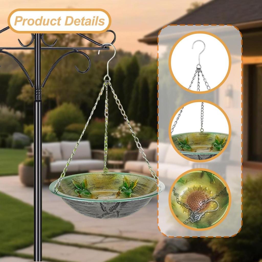 Metal Bird Feeder Unique Creative Bath for Terrace Porch Patio Yard Decor