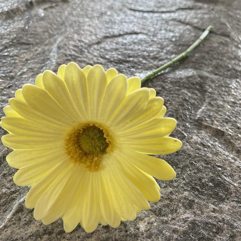 Pu Gerbera Daisy Artificial Flower For Wedding Decor Home Styling Soft Rubber Material