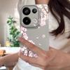 Rosa Pfirsichblüten Blumenmuster Hülle Für Xiaomi 14T 13T 11T Pro Funda Redmi Note 14 13 12 11 Pro 5G 4G Lederstruktur Silikonabdeckung