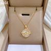 Shell Planet Zircon Light Luxury Temperament Gorgeous Full Diamond Necklace Female Versatile Collarbone Chain Titanium Steel Chain