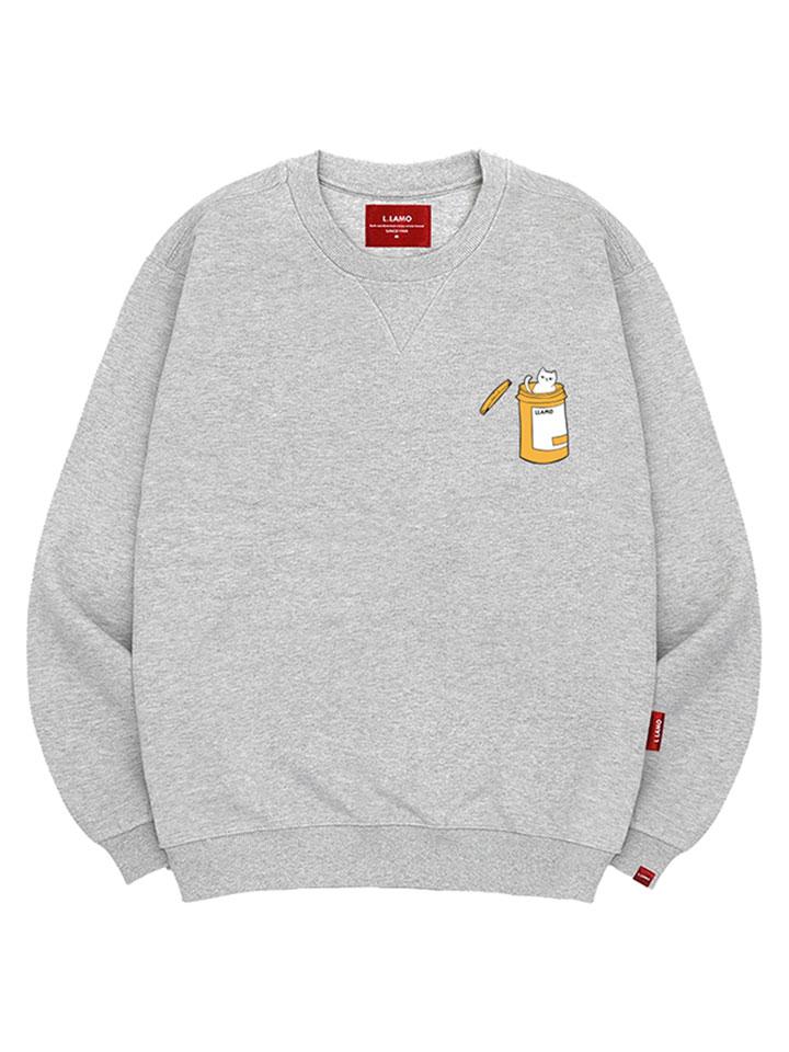 Ellamo Cat In The Can Sweatshirt Unisex Big Size S~4Xl (Type A)
