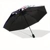 1pc Butterfly Fantasy: Automatic Opening/Closing Umbrella with Portable Tri-Fold Design, 8 Iron Ribs - Outdoor, for Festivals, Travelers, Daily U