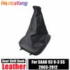PU Leather Gear Stick Shift Shifter Knob Cover Boot Gaiter For SAAB 93 9-3 SS 2003-2012 car styling