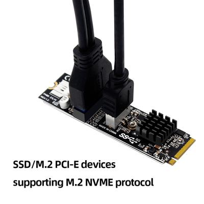 M.2 PCIe To USB Adapter Converter Expansion Card TYPE C+19/20PIN M.2 M Key PCIe To USB 3.1 Front Expansion Card 5Gb