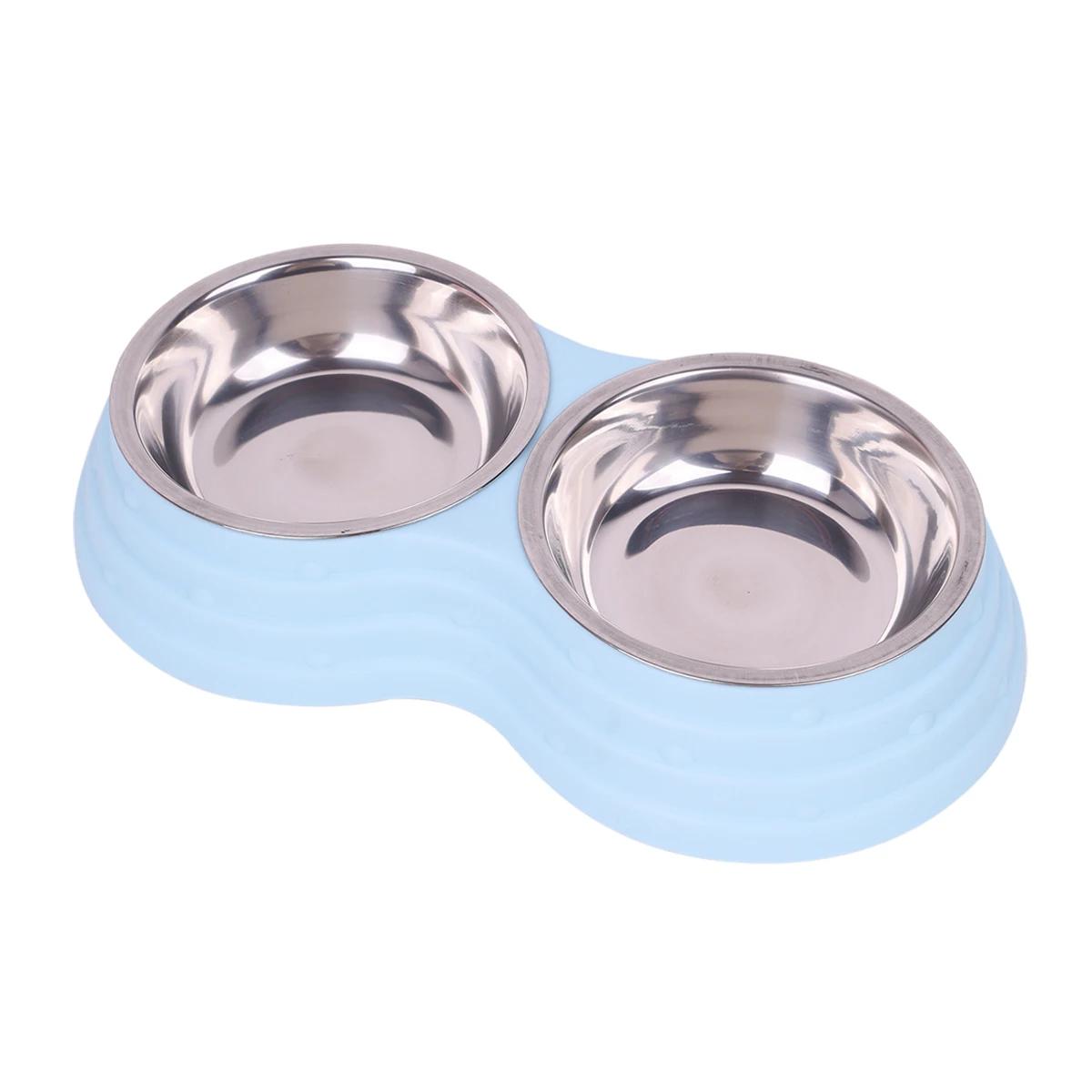 

1PC Stainless Steel Pet Bowl For Dogs And Cats, Suitable For Small Dogs, Medium Dogs And Large Dogs 25.5x14x5cm синий