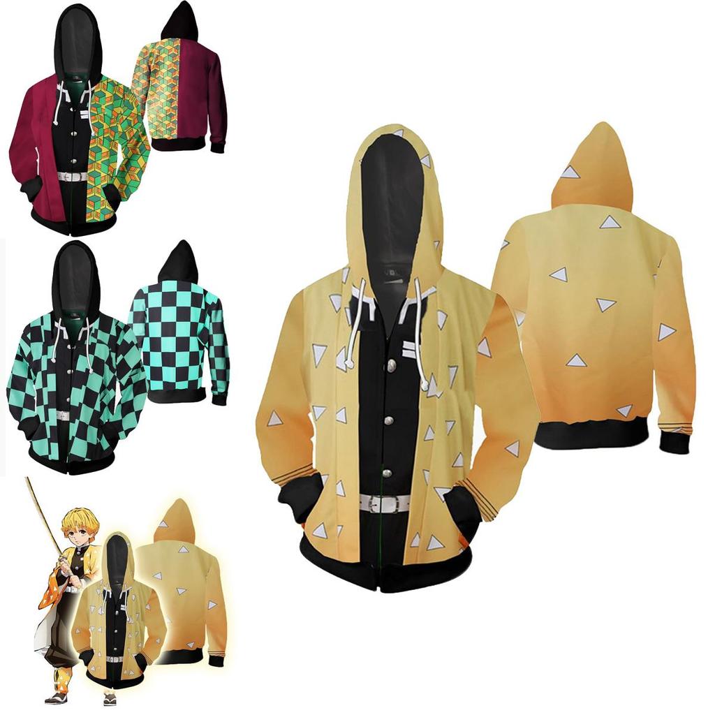Demon Slayer Kimetsu No Yaiba Vibrant Soft Zipper Up Hoodie For Comfort