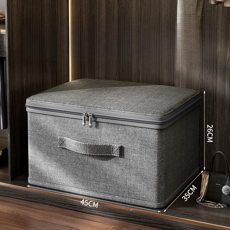 

Многофункциональный складной ящик для хранения с тканевым чехлом, вместительный ящик для хранения одеял, ящик для хранения бюстгальтеров, органайзер для нижнего белья XL серый