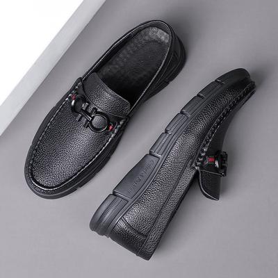 Pierwsza warstwa skóry bydlęcej letnie nowe męskie buty typu beanie ze skóry naturalnej casualowe buty skórzane jednopedałowe buty męskie buty dla osób w średnim wieku