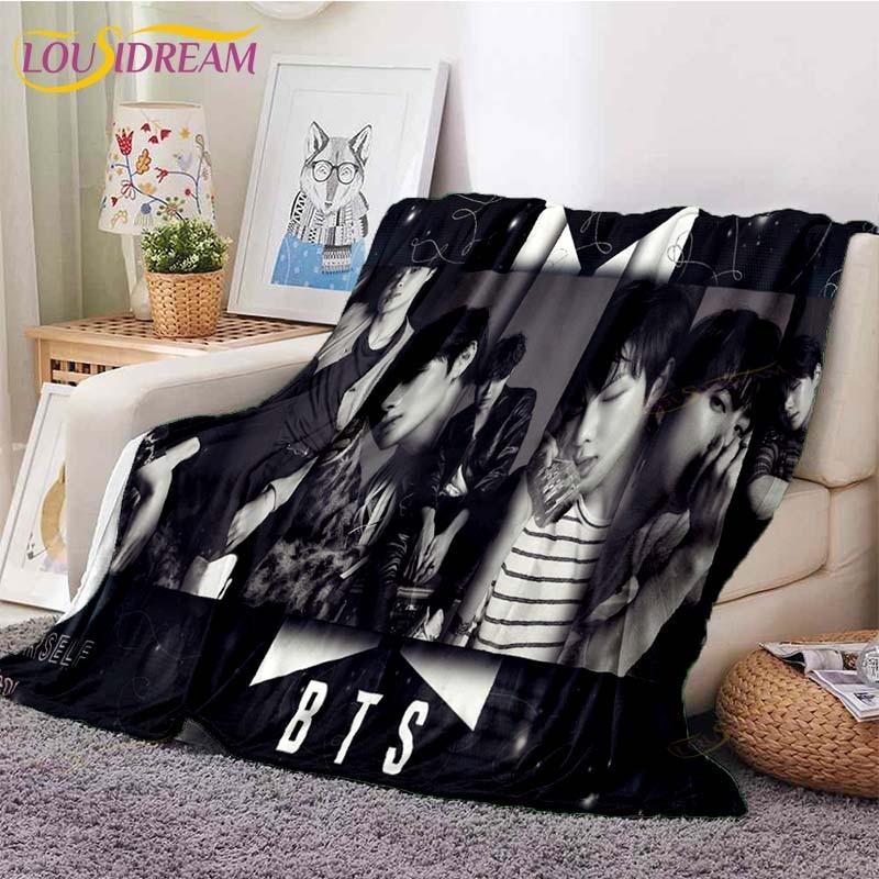 Newest Kpop Bangtan Boys Blanket Sofa Bed Blanket Super Soft Warm Blanket Cover Fleece Throw Blanket