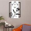 Rectangular Three-dimensional Rose Pattern Silent Wall Clock Modern Art Style Home and Office Decoration