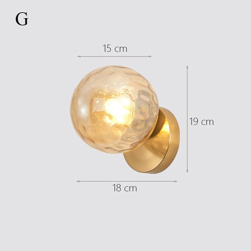LED Wall Lamps Lighting with Glass Ball for Bedroom Living Room Indoor Wall Lights for Aisle Corridor Interior Wall Sconce