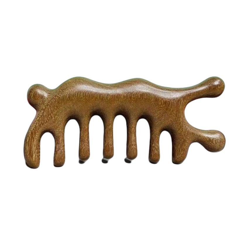 Non-Pear Wood Meridian Massage Brush: Full Body Meridian Dredging, Fat Burning, Abdomen Scraping with Pure Brass.