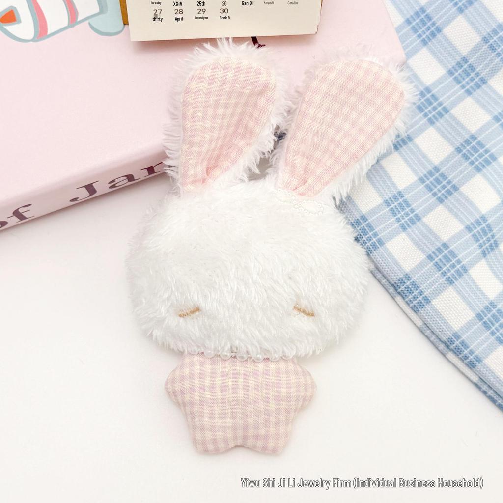Adorable Calming Rabbit Plush Pendant: Soft Korean-Style Brooch & Children's Hair Accessory