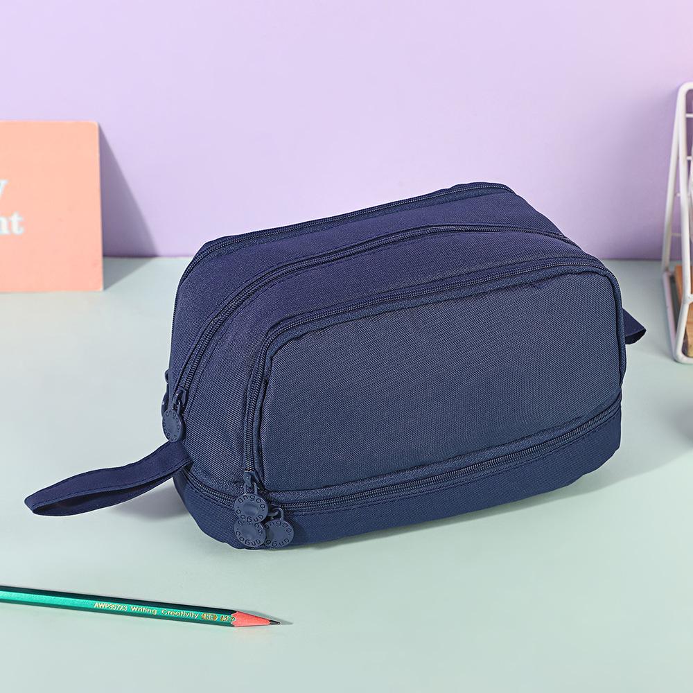 Double-Layer Window Pencil Case - Large Capacity, Multi-functional, Dirt-Resistant Stationery Bag