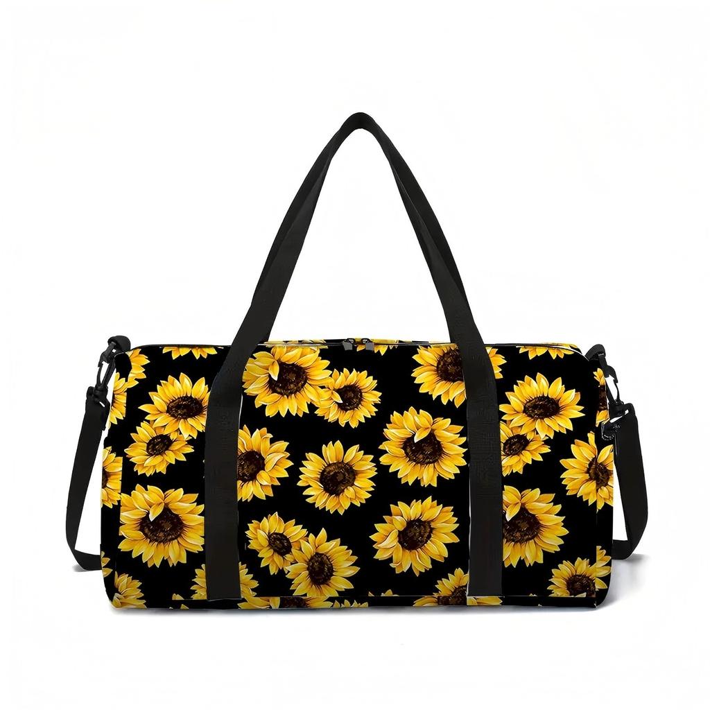 Cat And Sunflower Outdoor Travel Bag Luggage Storage Bag Large Capacity Travel Bag Clothing Storage Bag