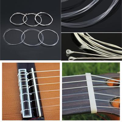 6PCS Replacements Music Classic Silver Plated Metal Wound Chord Set Nylon Guitar Strings