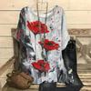 Women's T-shirt Fashion Small Floral 3D Digital Print Round Neck Five Quarter Sleeve T-shirt