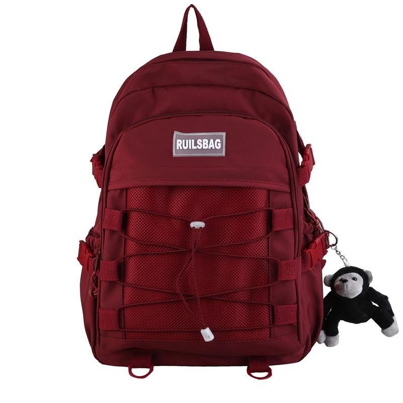 Personality Trend Cross Rope School Bag Female College Student Korean Version Versatile Backpack Japanese College Style Backpack Female