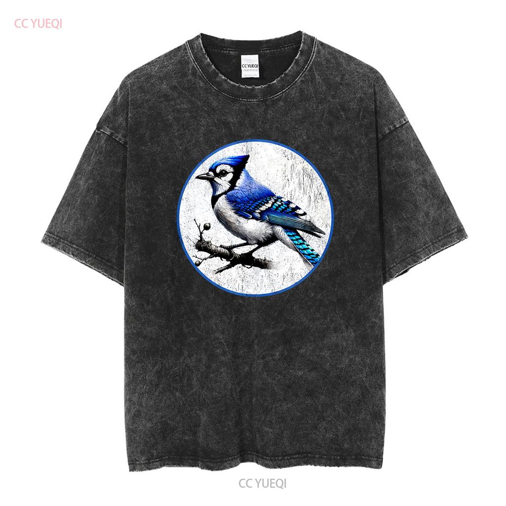 Retro Blue Jay Distressed Design by Bird Fan T Shirt NEW 10 Colors Vintage Washed Graphic Unisex Slightly Designer Clothes