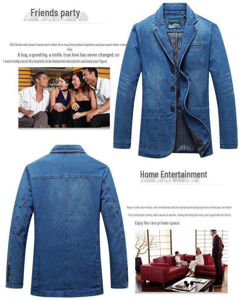 Men's Plus Size Casual Denim Jacket 2182