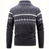 Men's Winter High Neck Plush Knit Slim Fit Cardigan Sweater