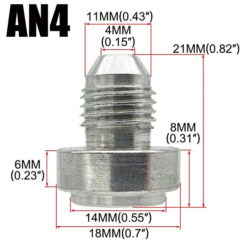 AN3 AN4 AN6 AN8 AN10 AN12 AN16 AN20 Male Weld On Fitting Adapter Weld Bung Aluminum Fuel Hose Pipe Tube Straight Fitting Silver