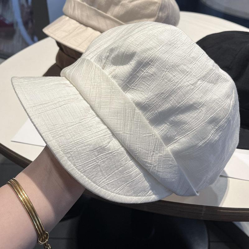 Summer new retro literary octagonal hat women's thin breathable newsboy hat versatile sunshade sun protection cap