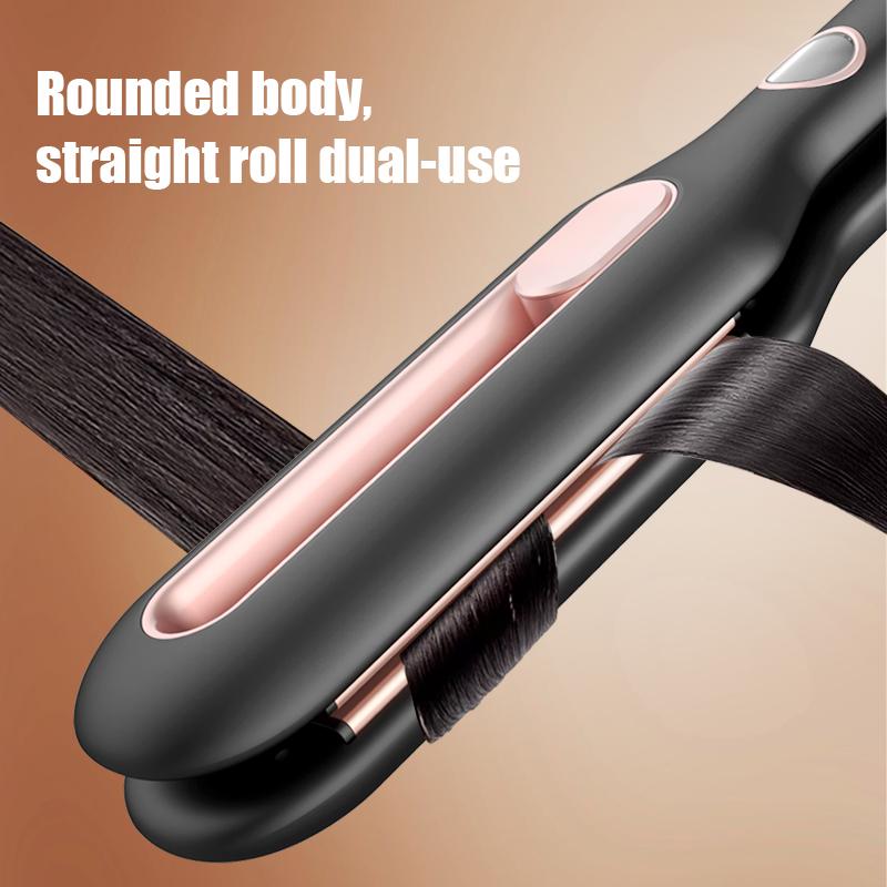 Professional 2 In 1 Hair Curler Hair Straightener Brush Temperature Display Negative Ion Salon Flat Iron Hair Tool Personal Care
