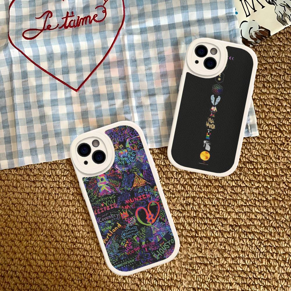 Moon Music Coldplay Band Phone Case For IPhone 16 15 14 13 12 11 Pro Max Plus Leather Shockproof Cover