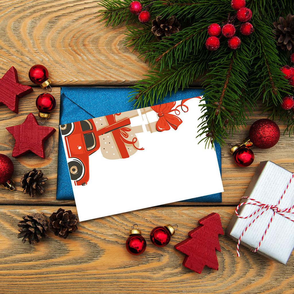 Holiday Christmas Merry Eve Envelope With Cardstock For Xmas Planners Party