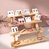 Jewelry Display Stand Wooden Earring Storage Container Desktop Tray Countertop Display Stand Bracelet Stand