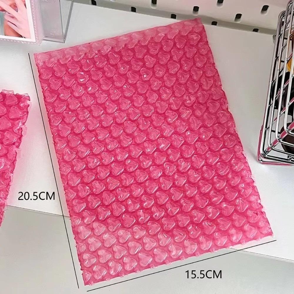 New Pink Heart Bubble Bag Shockproof PE Bubble Film Small Card Sleeve Foldable Padded Envelopes Shipping Protection