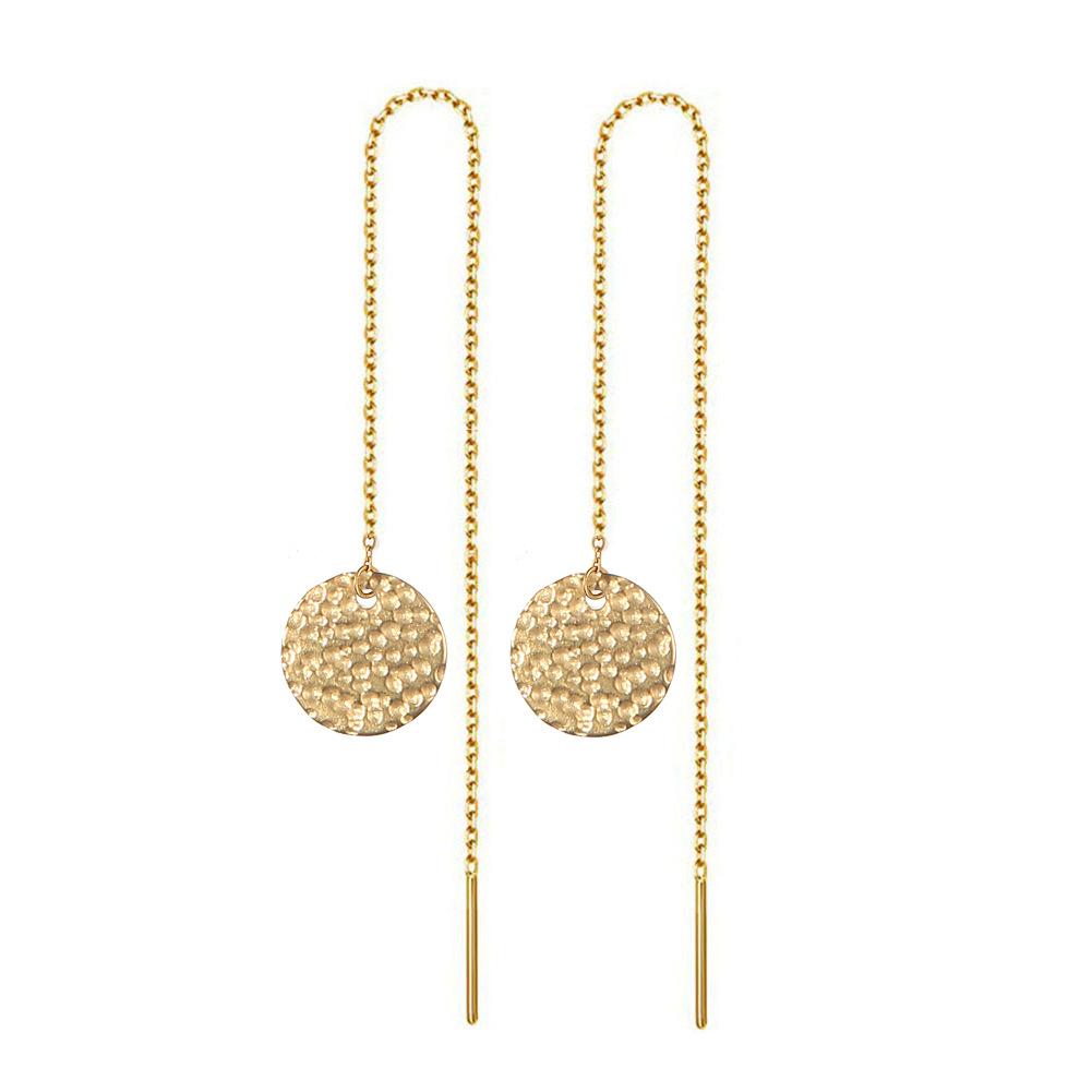 Koreanische Damen-Gewinde-Hängeohrringe Goldfarbe Edelstahl Schmetterlings-Anhänger Lange Kette Fädler-Ohrringe Für Damen Schmuck