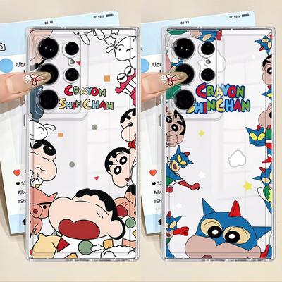 Case for Samsung Galaxy Note 20 Ultra 10 S21 S20 Plus S25 Edge S26 S22 FE S23 Ultra S24 Phone Cover Cartoon Crayons Shinchan