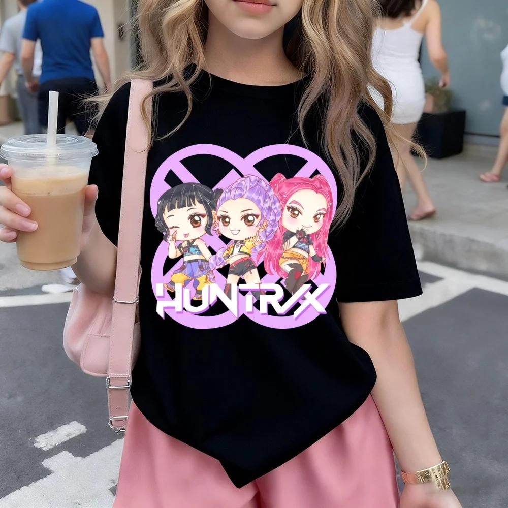 Children's Kpop Devil Hunter Cartoon T-shirt Harajuku Cool Children's T-shirt Summer Top