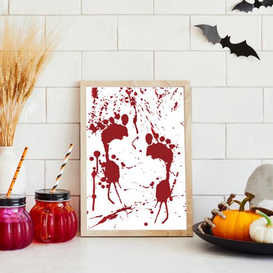 12 Pack Halloween Postcards Scary Blood Handprint Sticky Notes Horror Themed Postcard for Holiday Party Invitations