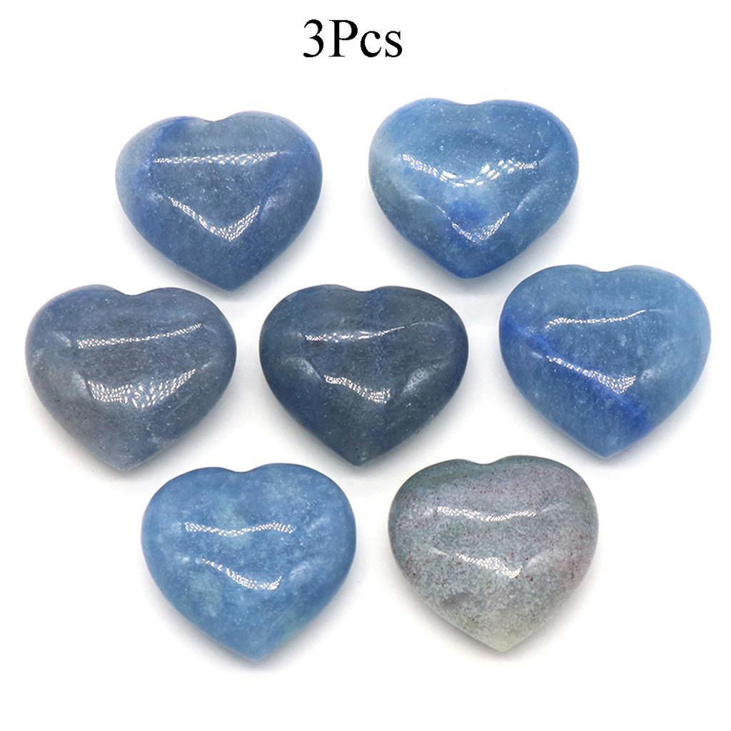 3Pcs, Assorted Natural Crystal Heart Stones Bulk Polished Healing Crystal Hearts for DIY Jewelry, Meditation, Reiki & Valentine's Day Gifts