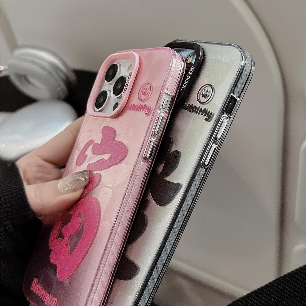Fufu Fortune Is Suitable for 15 Apple 16 Mobile Phone Case Iphone13promax National Tide Text 12 Laser 17 Couple
